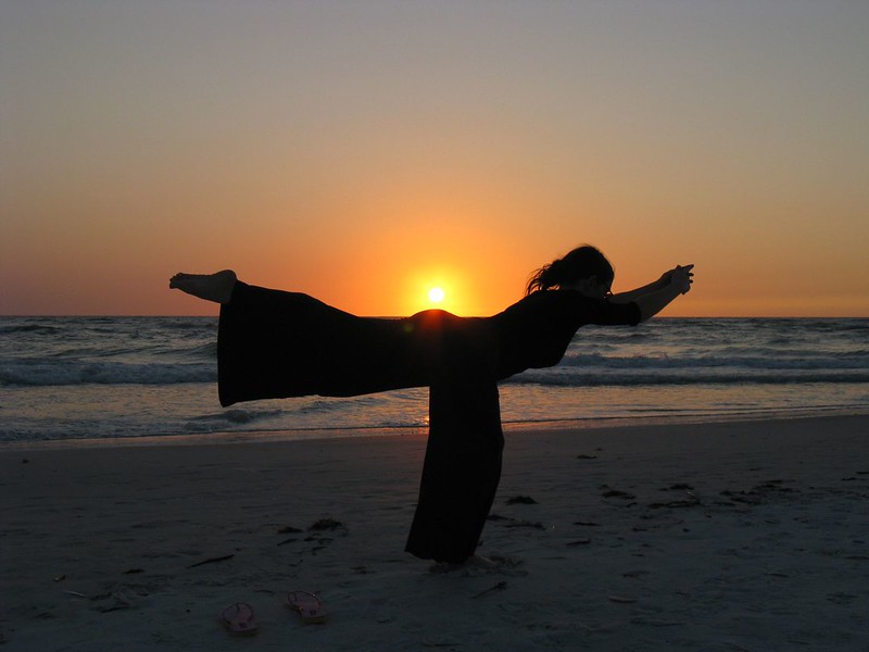 Sunset yoga on Flickr.com