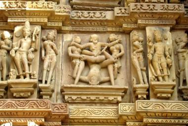Tantra scene from the Kandariya Mahadeva temple at Khajuraho